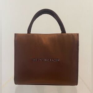 Brown Tote Bag with Message